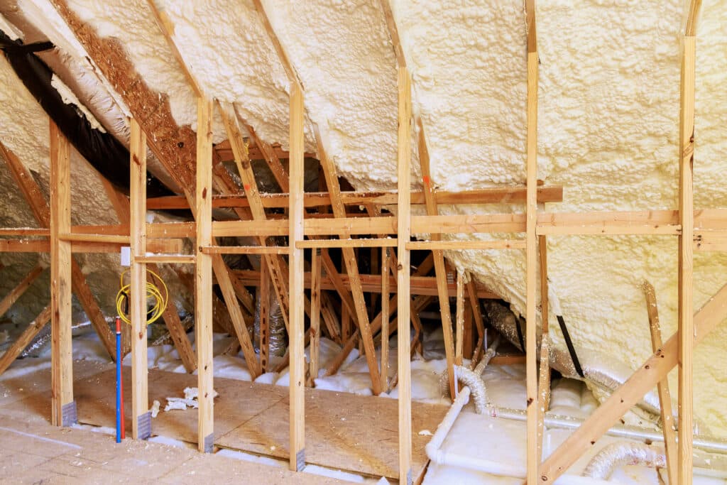 spray foam insulation in attic | dfw home