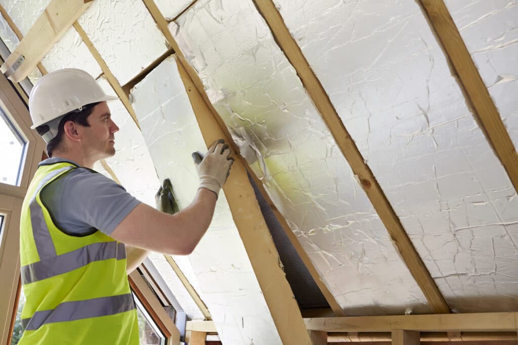 installing faced insulation block